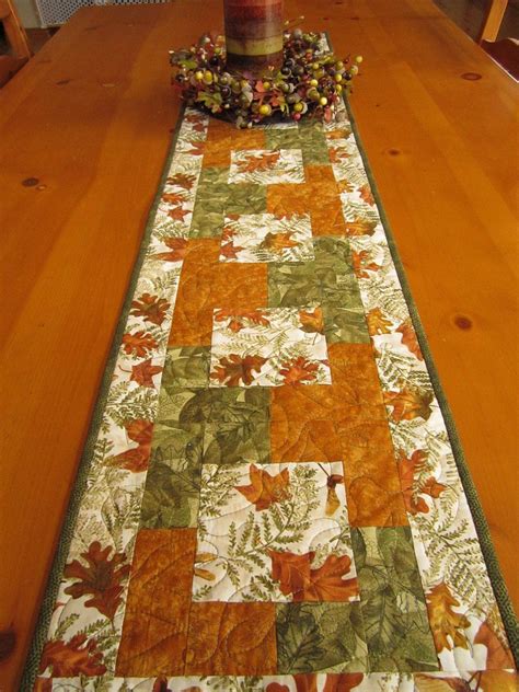 Fall Table Runner Natures Leaves Quilted Table Runners Patterns Table