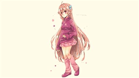 Fond Décran Illustration Cheveux Longs Anime Filles Anime Rouge