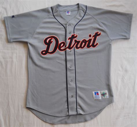 Vintage 1996 Detroit Tigers Road Gray Jersey Russell Mlb Authentic Size 44 Fan Apparel Retro