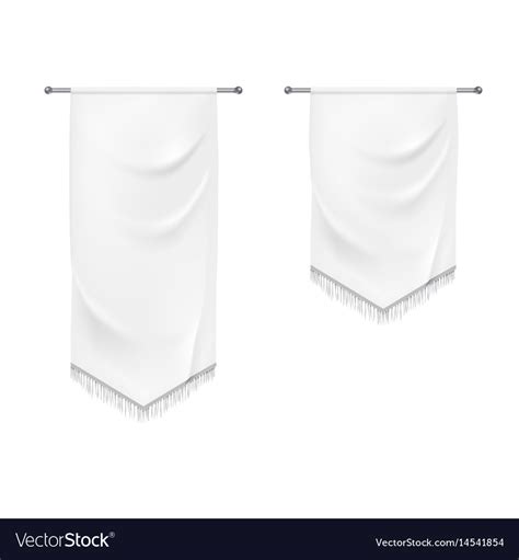 Realistic White Textile Banners With Folds Vector Image