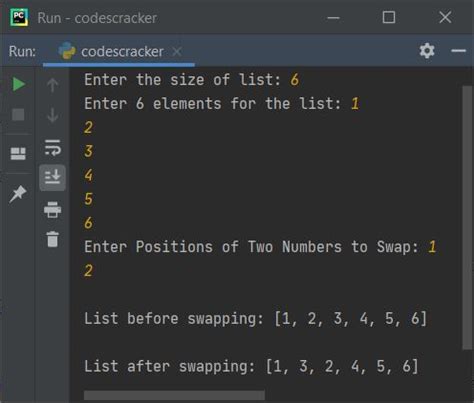 Python Program To Swap Two Elements In A List