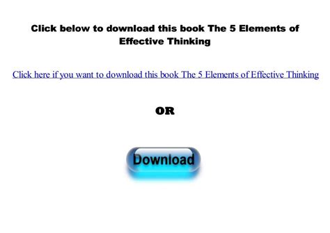 Doc The 5 Elements Of Effective Thinking