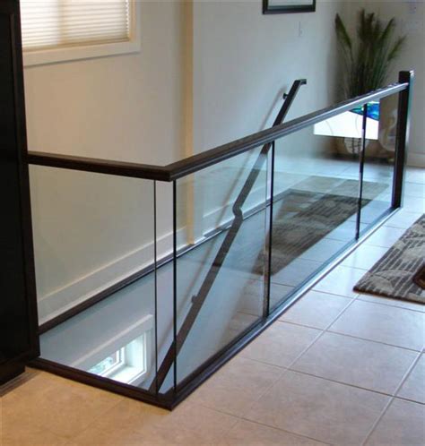 Kinmade staircase handrail industrial loft pipe style handrail wrought iron banister rail wall support hand railings for stairs bold 10ft. Glass Railings & Screen Enclosures - East Side Glass