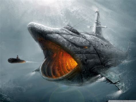 Wallpaper Digital Art Vehicle Submarine Ghost Ship Screenshot