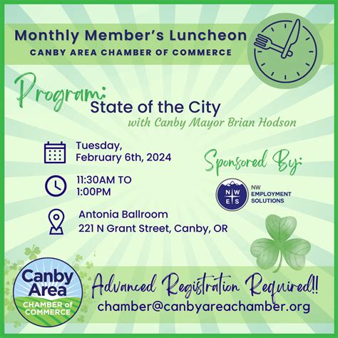 March Luncheon Draft Canby Area Chamber Of Commerce