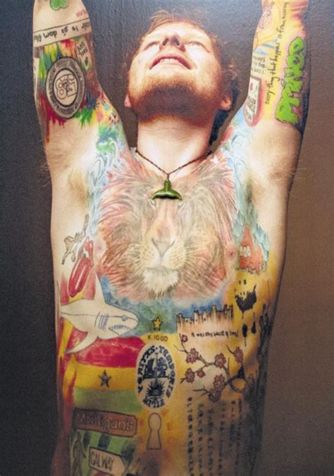 Ed Sheeran Tattoos Lion Ed Sheeran Reveals His Lion Tattoo Was A Joke As He