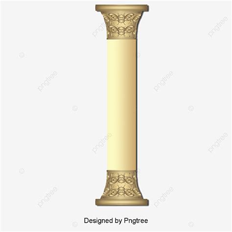 Golden Pillar White Transparent Golden Pillars Creative Refinement