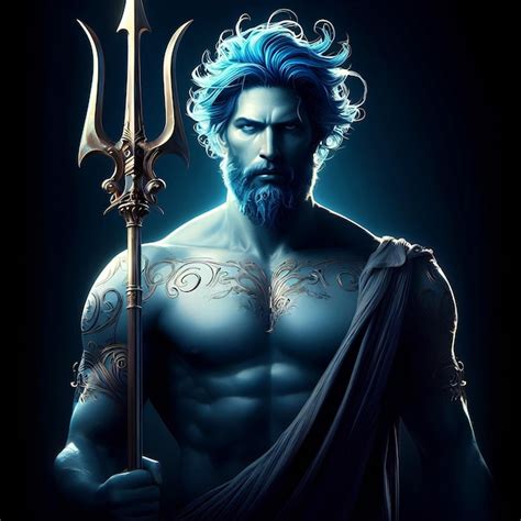 Premium Ai Image Amazing Greek God Poseidon God Of The Seas And Oceans