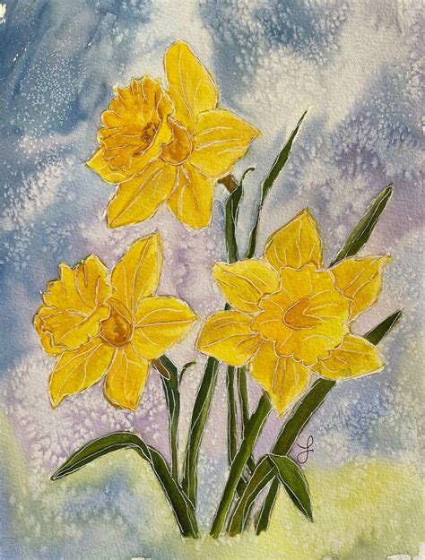 Daffodil Painting Original Watercolor Painting Unframed Painting