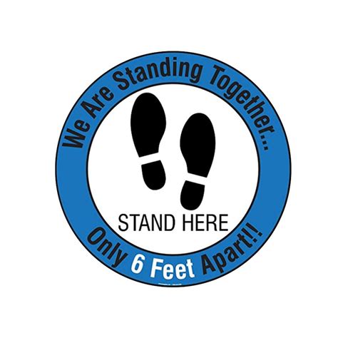 Please Practice Social Distancing Floor Sign Anti Slip Wear Resistant