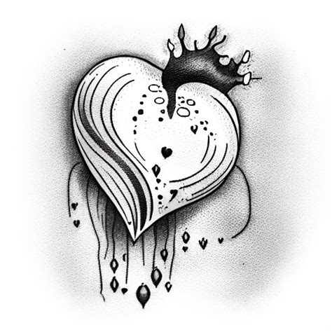 Blackwork Crying Heart Tattoo Idea Blackink Ai