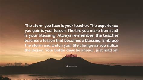 kemi sogunle quote “the storm you face is your teacher the experience you gain is your lesson