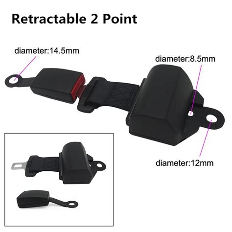 Universal Retractable 2 Point Seat Belts Lap Auto Car Safety Seatbelt