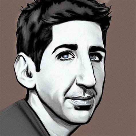Digital Artwork Of Ross Geller Sitting In Central Stable Diffusion