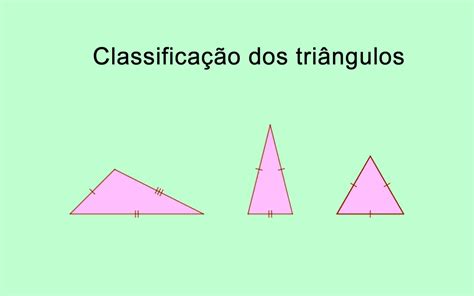 Classificação dos triângulos Em relação aos lados e ângulos