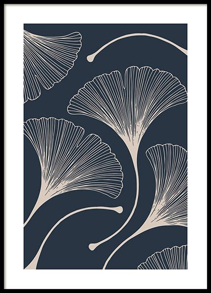 New Gingko Leaf Wallpaper In Navy And Gold Leaf Wallpaper Wallpaper
