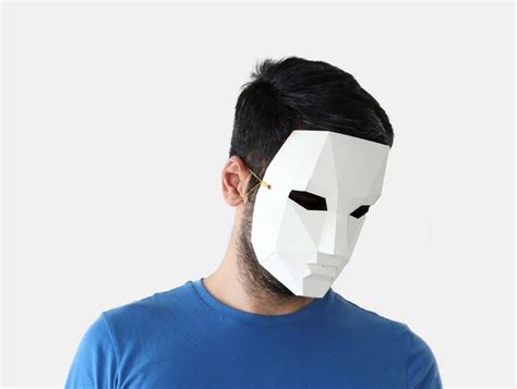 Polygon Face Mask Papercraft Template 3d Low Poly Masks Etsy Low