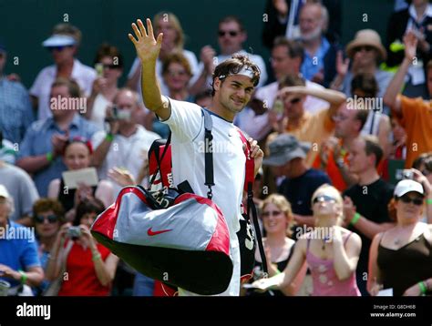 Tennis Wimbledon Championships 2005 Mens First Round Roger Federer V Paul Henri Mathieu