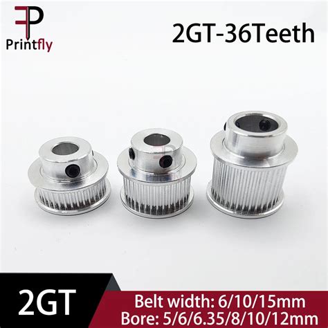 Printfly 2GT 36 Teeth GT2 Timing Pulley 2M Bore5 6 6 35 8 10 12mm For