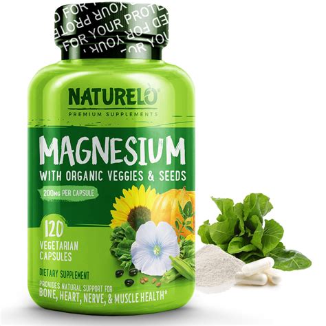 Magnesium Supplement with Veggies & Seeds - 120 Capsules - Walmart.com ...