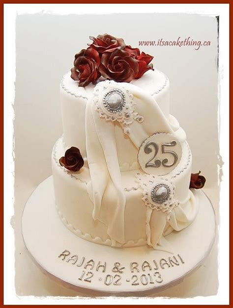 25th Anniversary Cake Decorated Cake By Its A Cake Cakesdecor