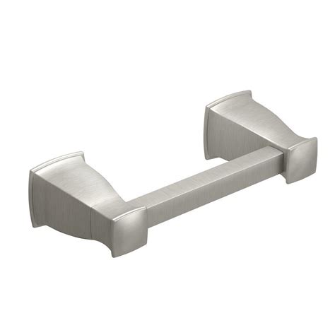 Has deeper recess to accommodate the larger rolls, the bracket. MOEN Hensley Pivoting Double Post Toilet Paper Holder in ...