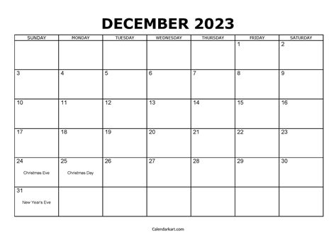 Free Printable December 2023 Calendars Calendarkart