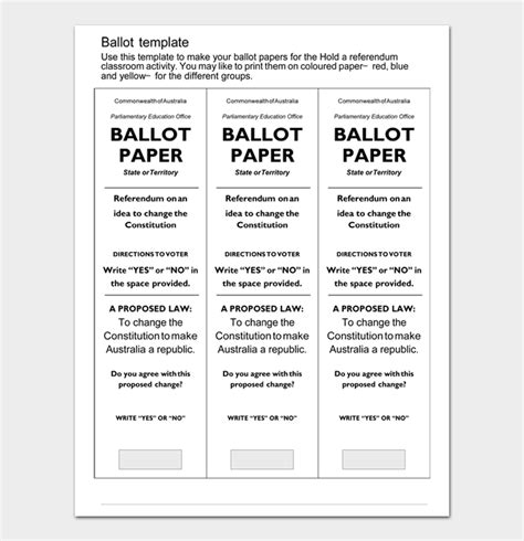 18 blank election ballot templates and voting forms free download