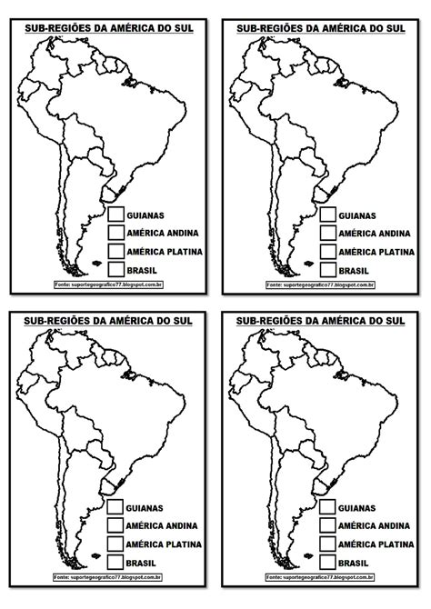 Mapa Da America Do Sul Para Colorir Edulearn