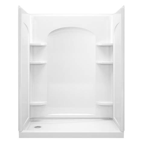 Sterling Ensemble White 4 Piece Alcove Shower Kit Common 32 In X 60