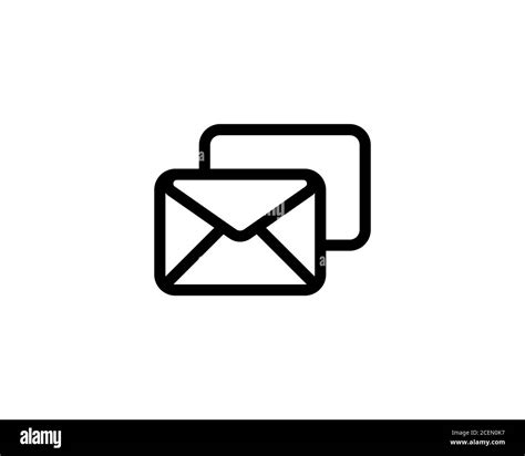 Mail Email Envelope Line Icon And Receive Message Symbol Sign Button