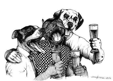 Number8 Beer Drawing Dog Portraits