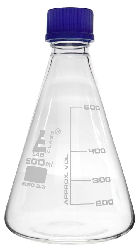 Buy Erlenmeyer Conical Flask 500ml With Teflon Lined Screw Cap