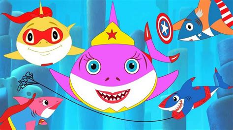 Baby Shark Superhero Funny Cartoon Pictures Kids Tv Baby Shark