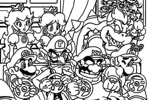Bowser And Mario Characters Coloring Pages XColorings
