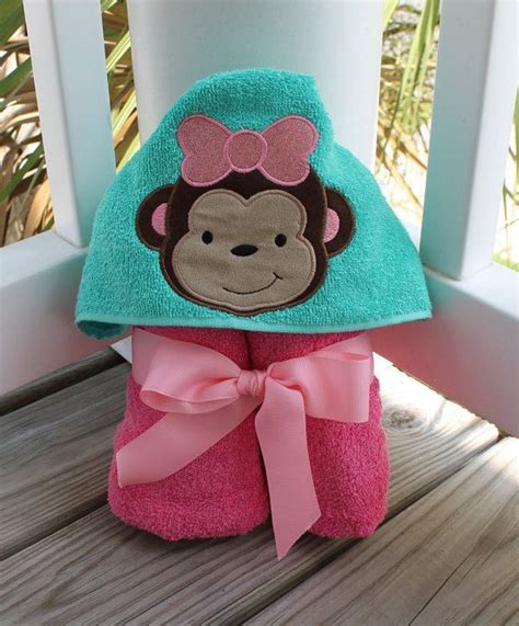 Baby Girl Monkey Hooded Towel Monkey Towel By Dazzlingingrace Hooded
