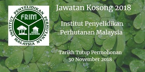 Pegawai penyelidik sosial gred n41. Institut Penyelidikan Perhutanan Malaysia Jawatan Kosong ...