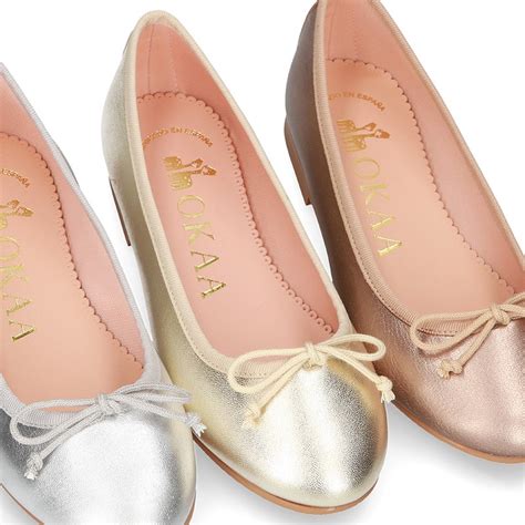 Metal Extra Soft Leather Ballet Flats With Adjustable Ribbon R012