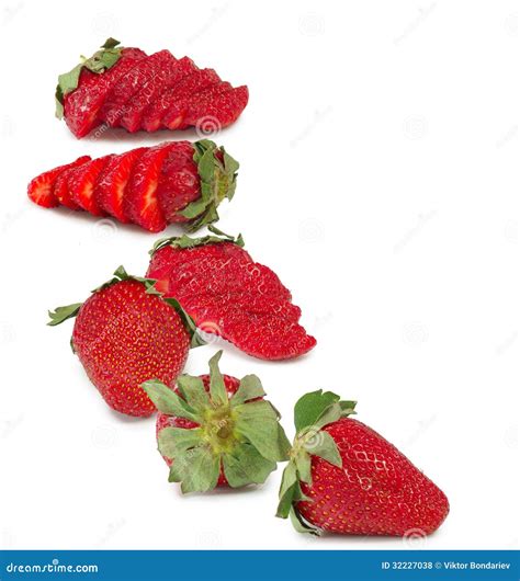 Sliced Strawberries Isolation Stock Photo Image Of Fresh