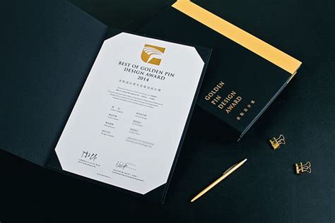 Certificate Of Golden Pin Design Award Corporate Awards Design Awards