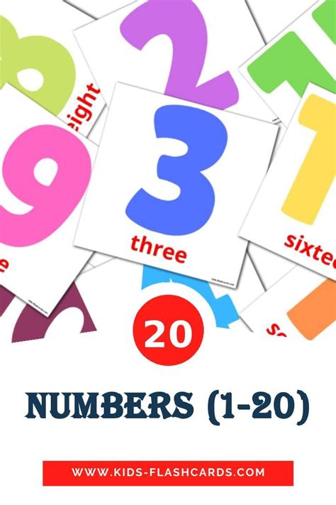 Numbers 1 20 Free Cards In English Flashcards Printable Flash