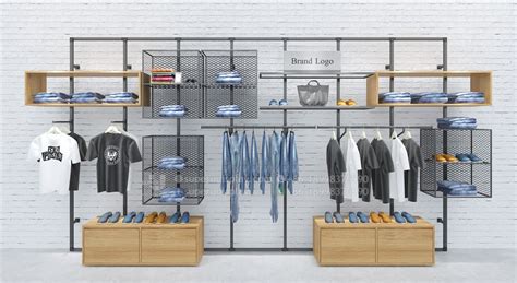 Custom Unique Modular Wall Mounted Clothing Rack For Retail Shop For