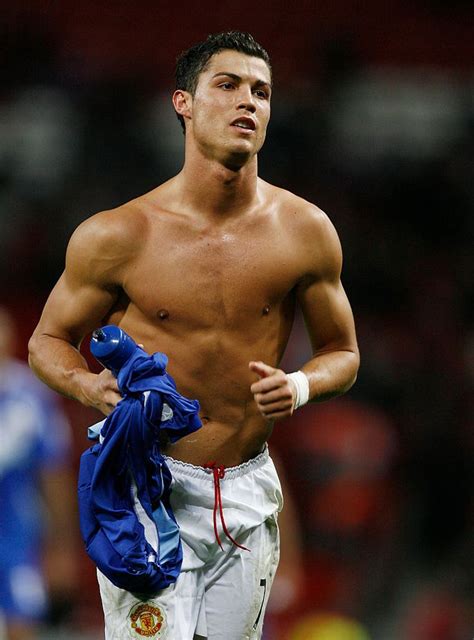 Cristiano Ronaldo Of Manchester United Shows His Toned Muscular Body