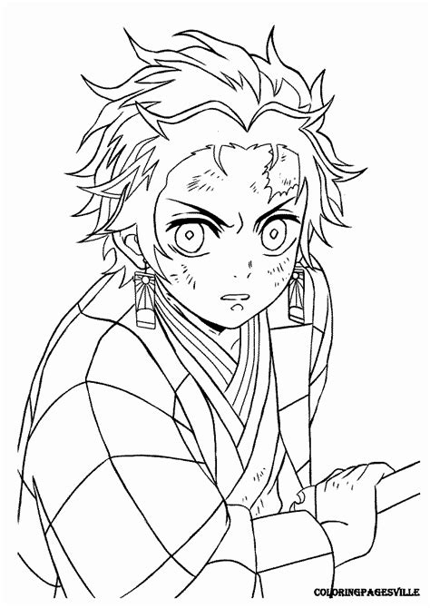 Tanjiro Coloring Pages Coloring Home