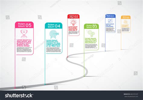 Milestone Company Timeline Roadmapinfographic Vector เวกเตอร์สต็อก