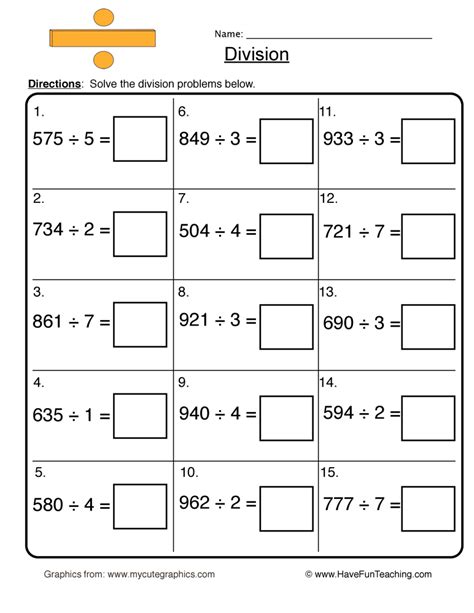 math division worksheets resources