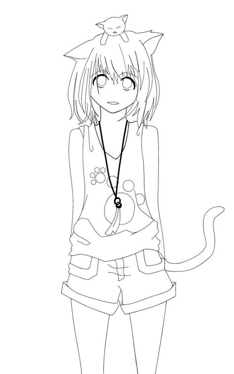 Cat Girl Lineart By Nicole101996 On Deviantart