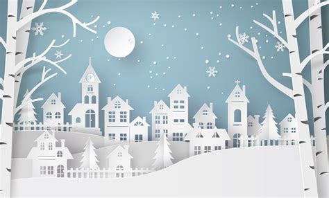 Christmas Village Vector Art Icons And Graphics For Free Download