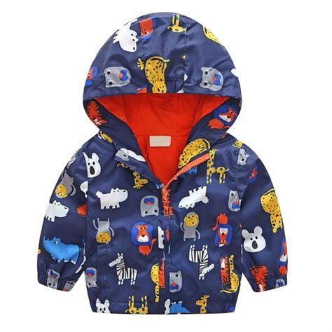 Weixinbuy Baby Boys Jackets Children Hooded Coat Cartoon Animal Printed
