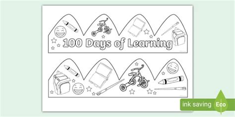 100 days of learning crown hecho por educadores twinkl